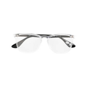 transparent rectangle frame glasses