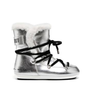 metallic-effect snow boots