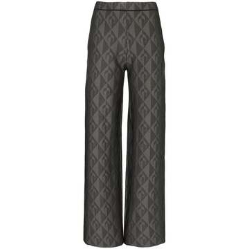 jacquard-knit wide-leg trousers