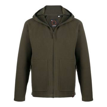 zipped hooded jacket