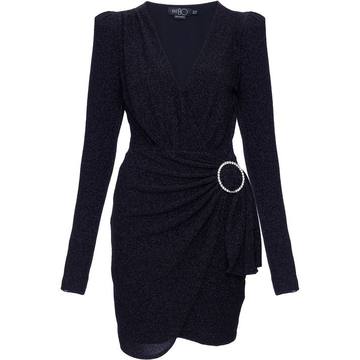 Lurex wrap mini dress