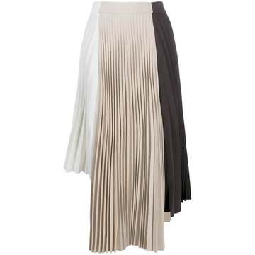 pleated asymmetric midi skirt