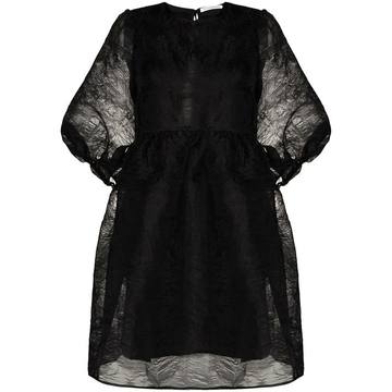 Mabel sheer puff-sleeve dress