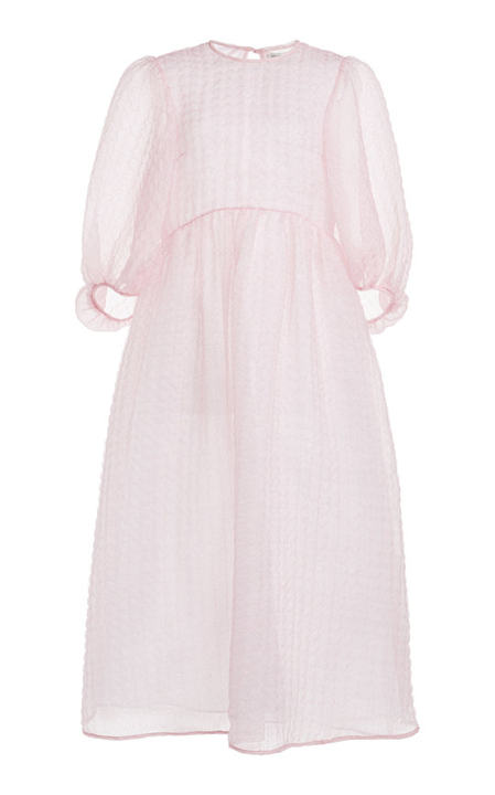 Karmen Textured Silk-Blend Chiffon Midi Dress展示图