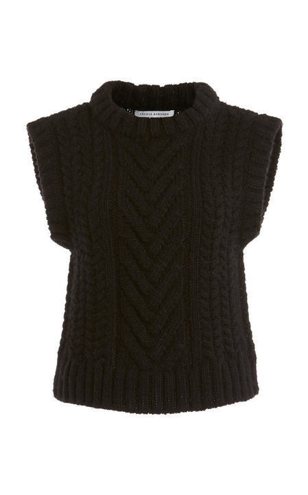 Madelyn Cable-Knit Wool-Alpaca Sweater Vest展示图