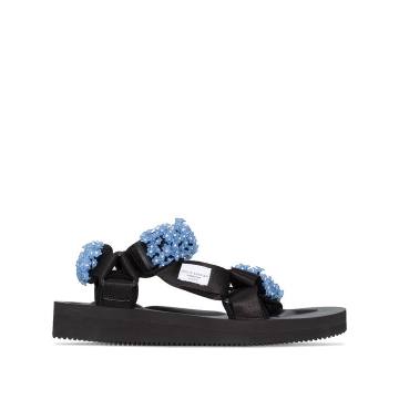 x Suicoke Maria floral-appliqued sandals
