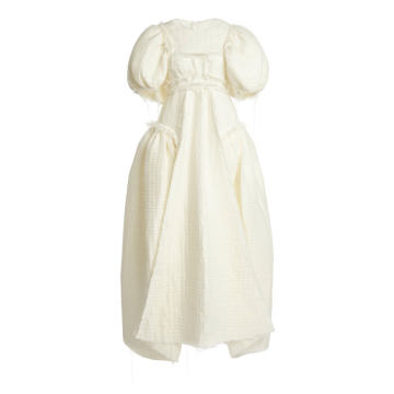 Lissy Puffed-Sleeve Canvas Dress