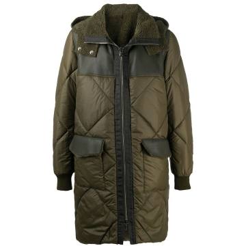 quilted mid-length coat