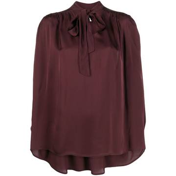 pussybow bell-sleeve blouse