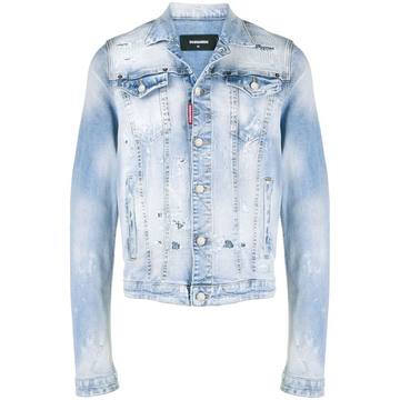 distressed effect denim jacket