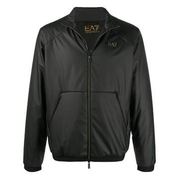 logo zipped bomber jacket