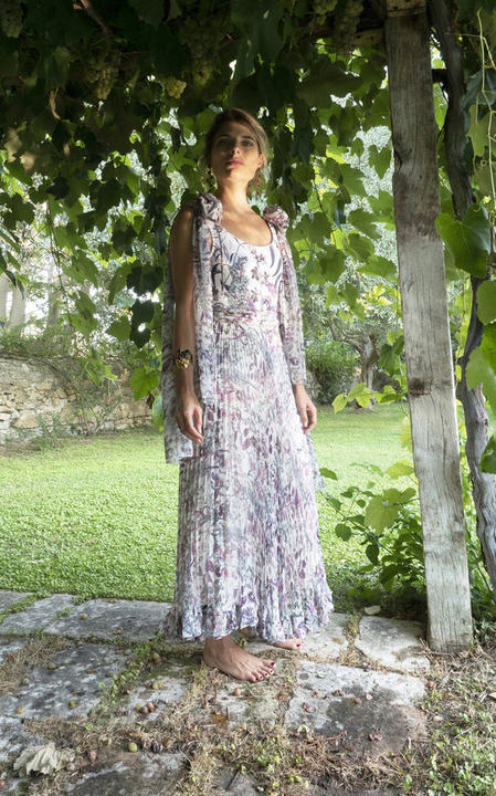 Floral-Printed Silk Maxi Skirt展示图