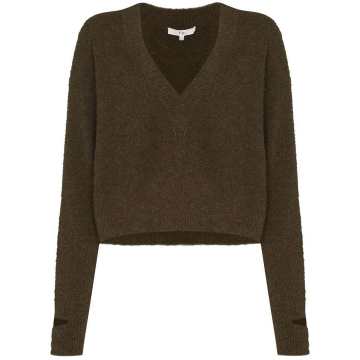 V-neck alpaca wool sweater