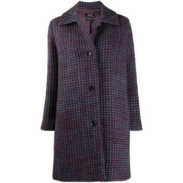 woven check coat