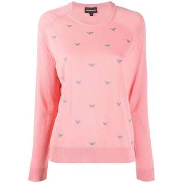 logo print knitted jumper