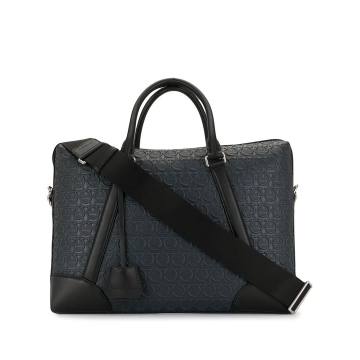 Gancini-embossed briefcase