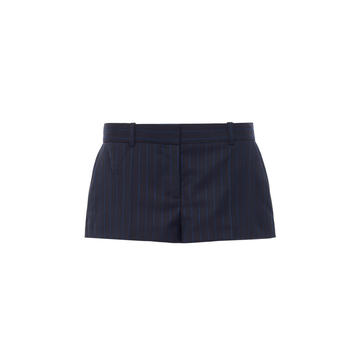 Striped Wool-Blend Mini Shorts