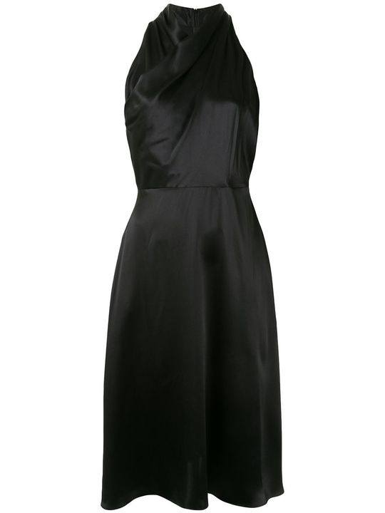 draped-neck silk dress展示图