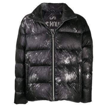 carbon-print puffer coat