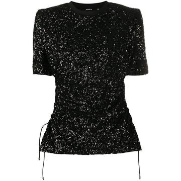 sequin-embellished cut-out T-shirt