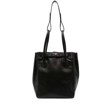 leather layer handle tote bag