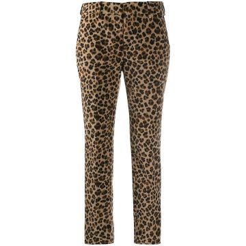cropped leopard-print trousers