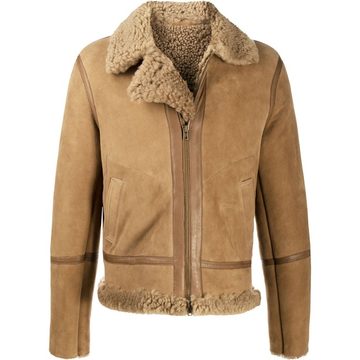 asymmetric-lapel aviator jacket