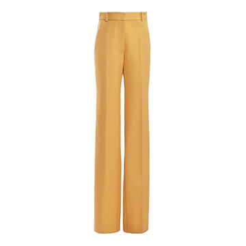 Virgin Wool Split-Hem Straight-Leg Pants