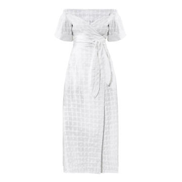 Adelina Organic Cotton Maxi Off-The-Shoulder Wrap Dress