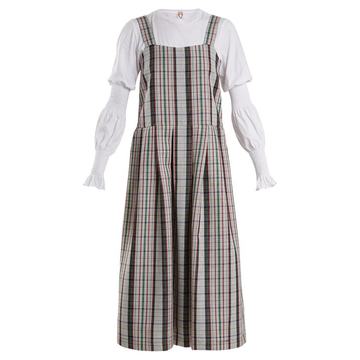 Enya checked wool pinafore dress