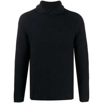 twist-collar knit jumper