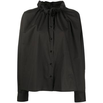 ruched button-up shirt