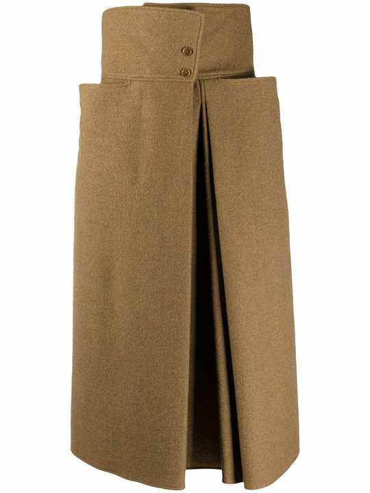 high-waisted side vent skirt展示图