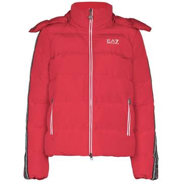 logo print padded jacket