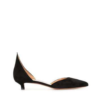 pointed low-heel pumps