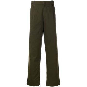 straight-leg cotton trousers