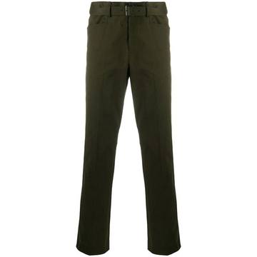 belted straight-leg trousers