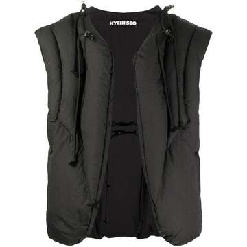 padded tie-fastening gilet