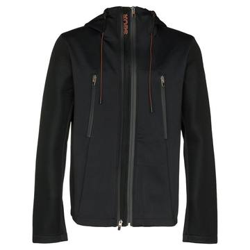 logo-hood zipped jacket