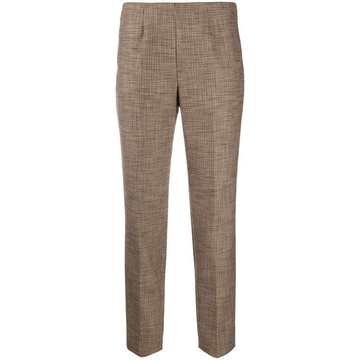 checked slim-fit trousers