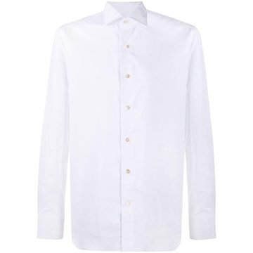 cutaway collar long-sleeved shirt