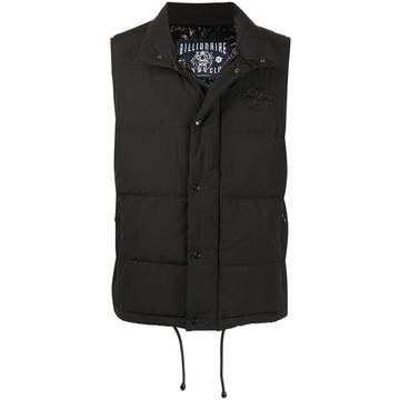 logo embroidered quilted gilet