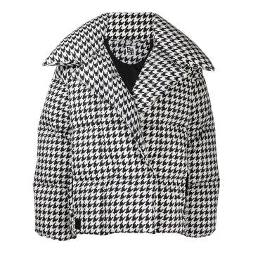 puffer houndstooth jacket