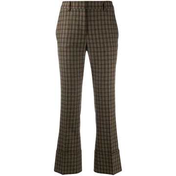 checked crop trousers
