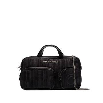 Black moiré shoulder bag