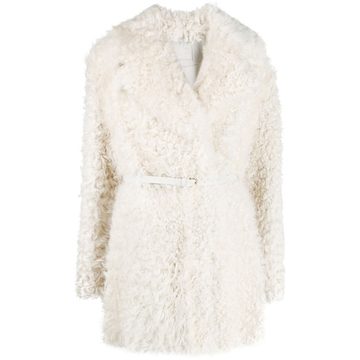 fitted shearling coat