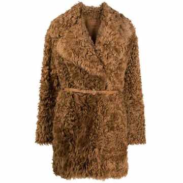 fitted shearling coat