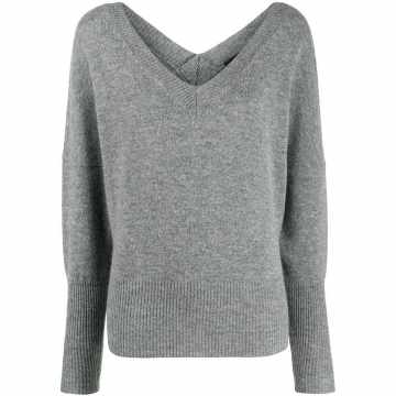 V-neck wool knit jumper