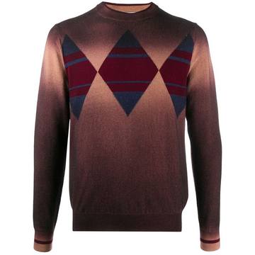 diamond panelled knit jumper