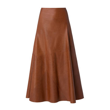 Flared Leather Skirt